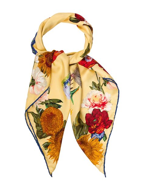 gucci flower pot scarf|Gucci silk scarf women.